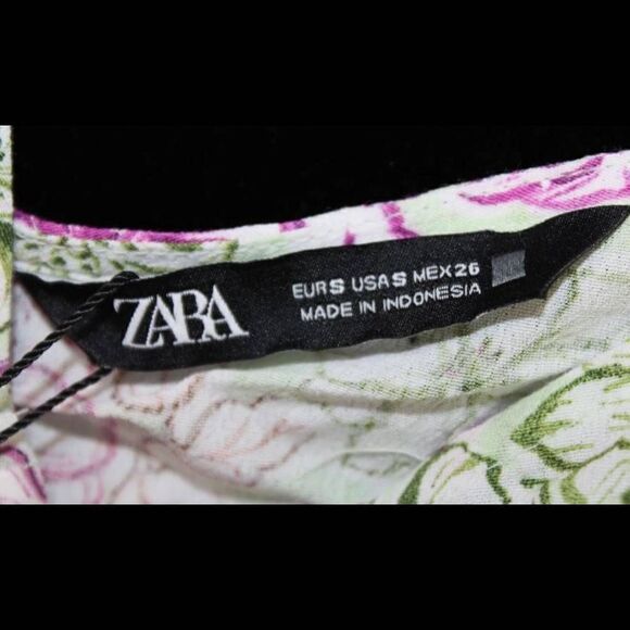 ZARA NWT SS22 WOMAN MULTICOLORED FLORAL PRINT MIDI DRESS CUT OUT size Small. - Picture 15 of 15